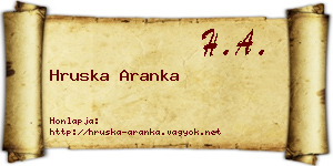 Hruska Aranka névjegykártya
