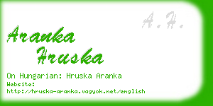 aranka hruska business card